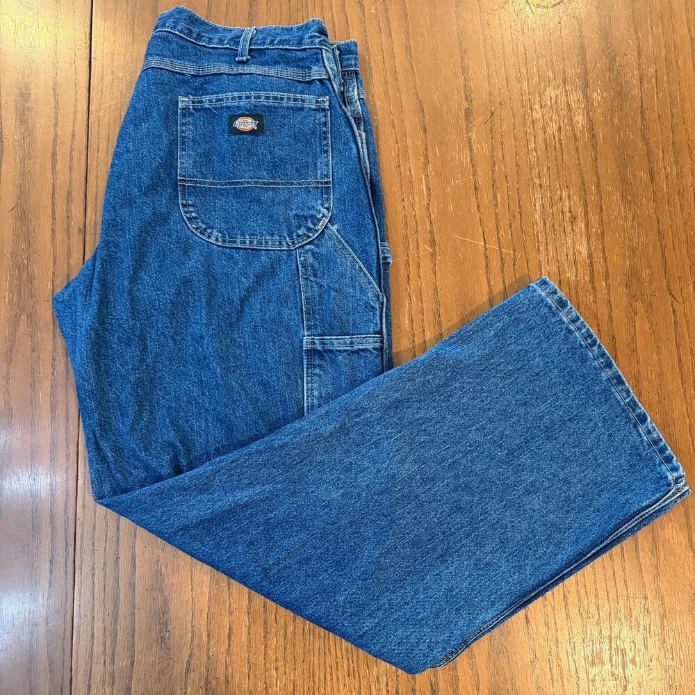 Dickies Carpenter Jeans 38x32 Blue Denim Relaxed Straight Workwear Utility Y2K